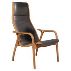 Yngve Ekström, "Lamino" Lounge Chair, patinated leather