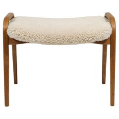 Yngve Ekström Lamino Ottoman in Sheepskin