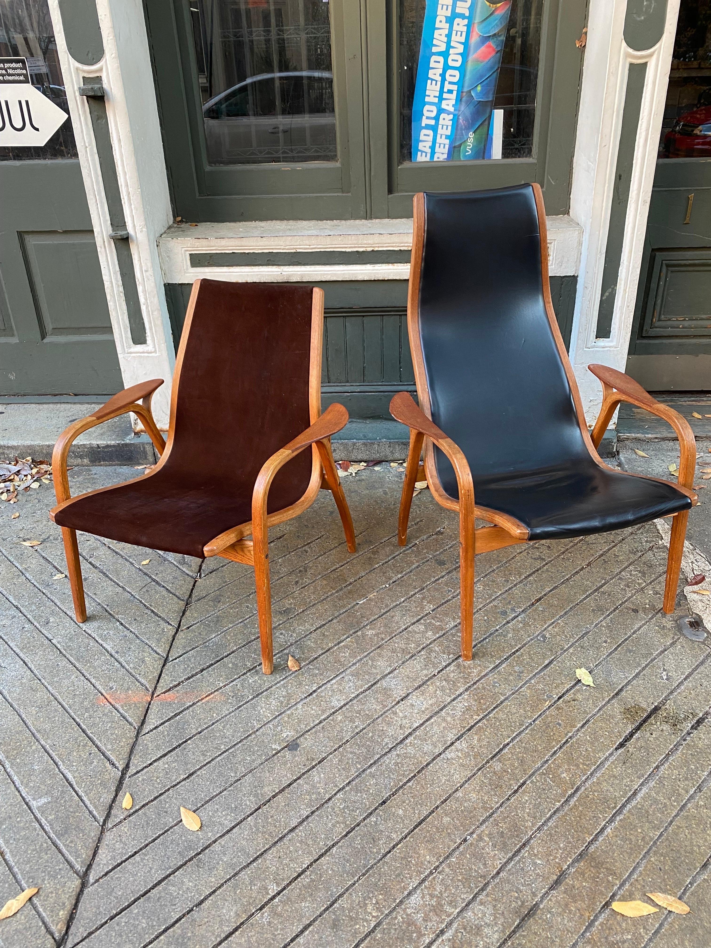 Chaise longue Yngve Ekstrom en cuir brun par Swedese en vente 4