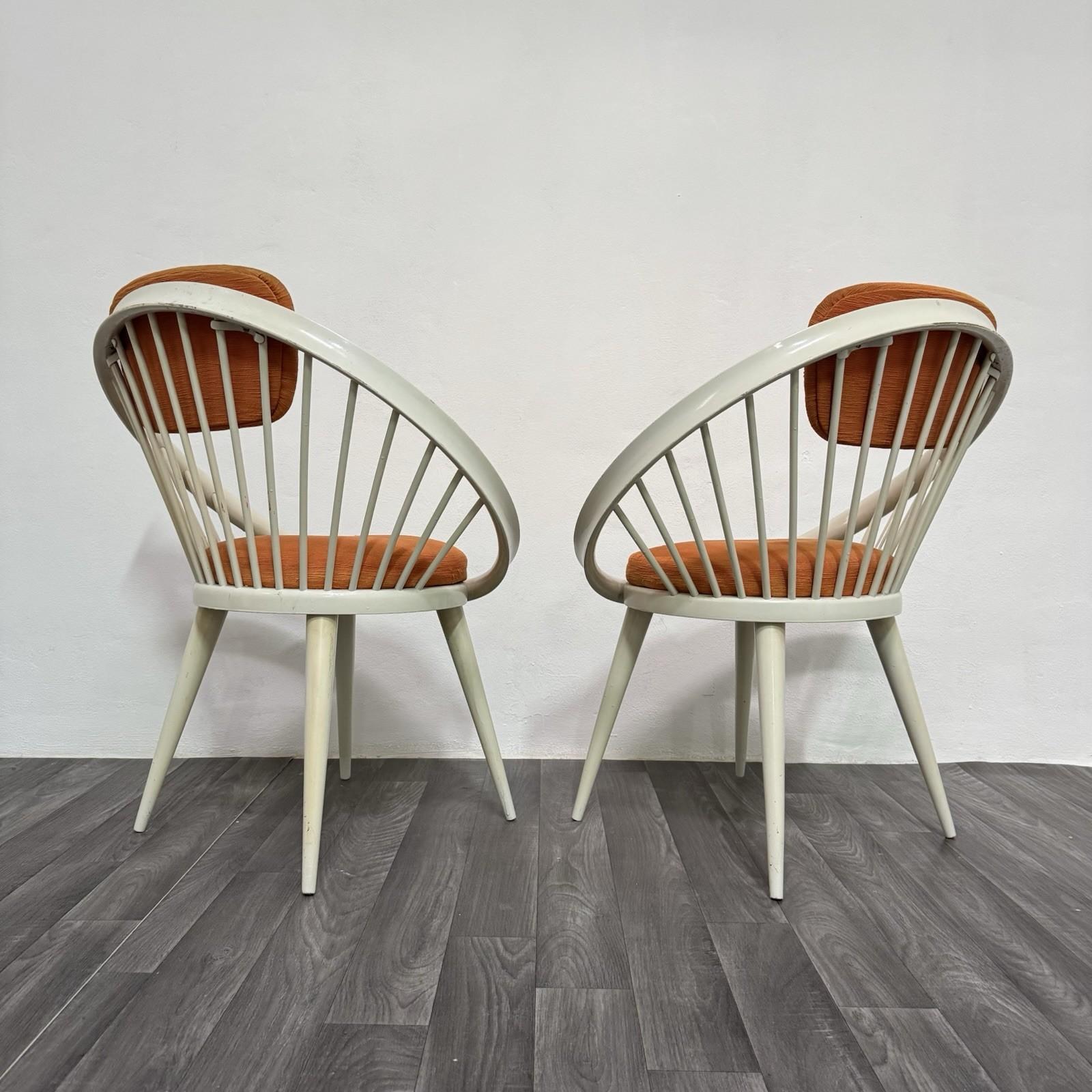 Metà XX secolo Yngve Ekström Mod.Circle Coppia di Poltroncine Design Scandinavo Anni '60 in vendita