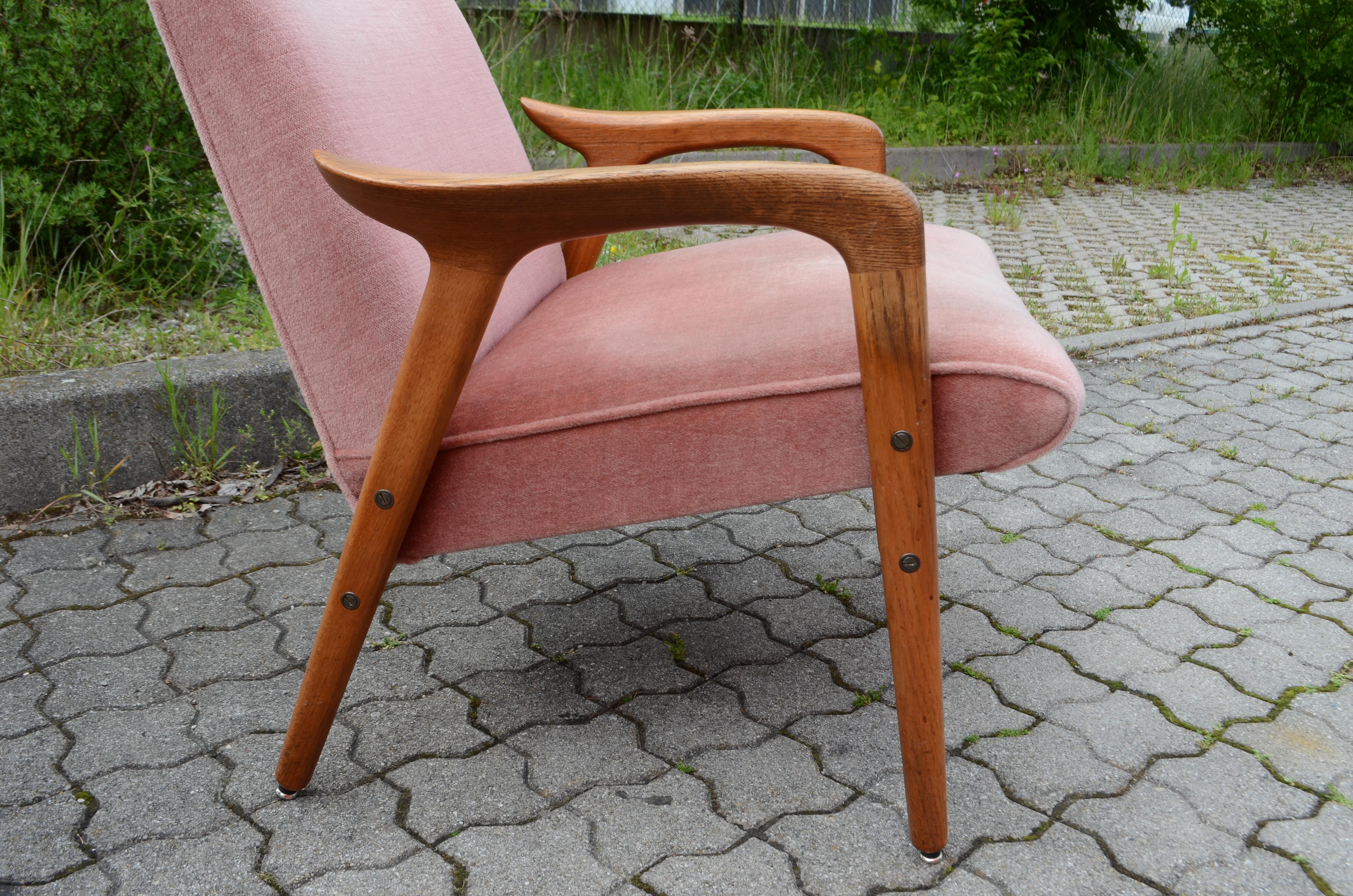 Brass Yngve Ekström Modell Lästo Swedese Cherry Blossom Easy Lounge Chair Oak Set of 2 For Sale