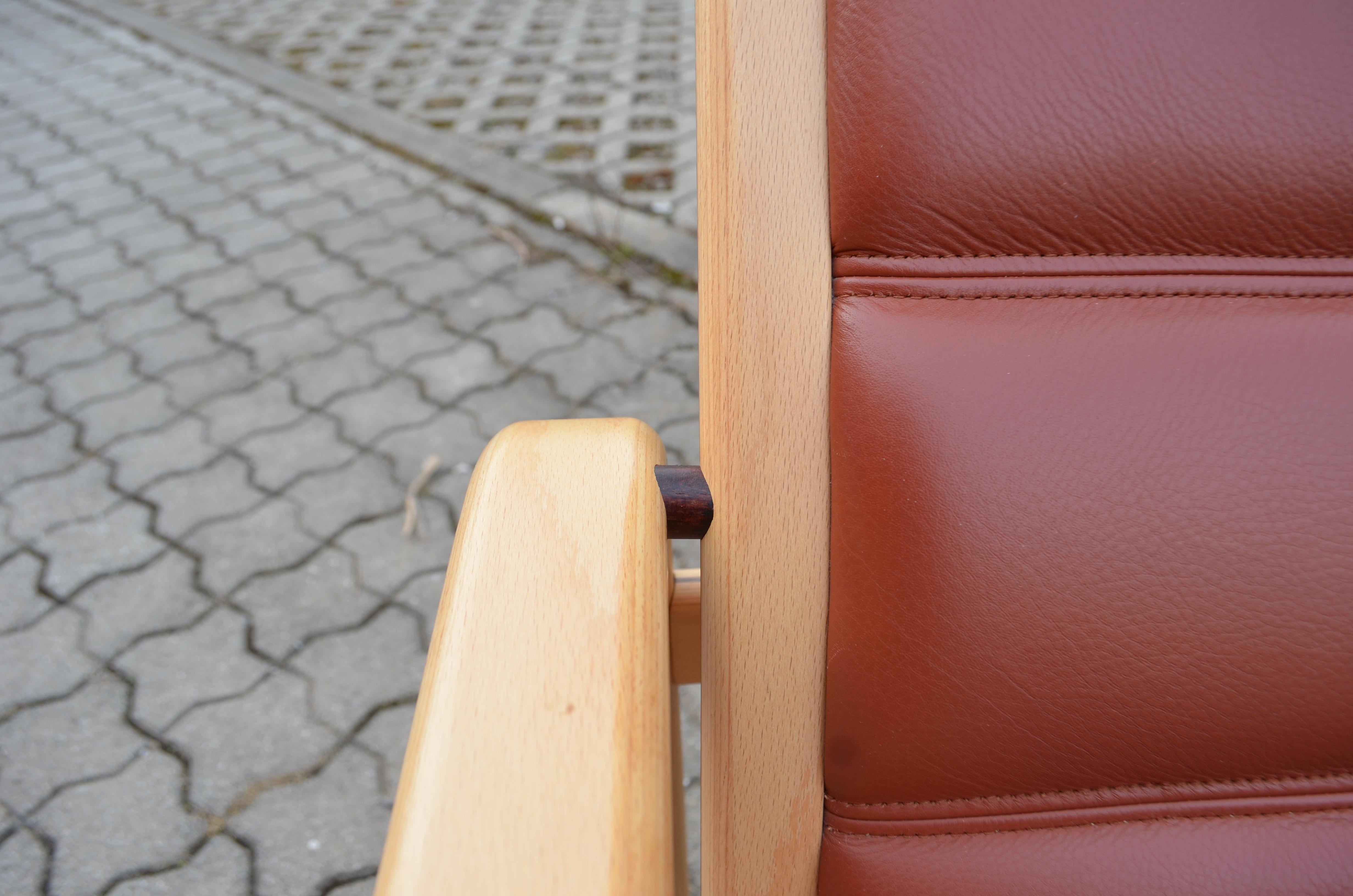 Yngve Ekström Modell Melano Swedese Buey Rojo Silla Highback Lounge Haya en venta 3