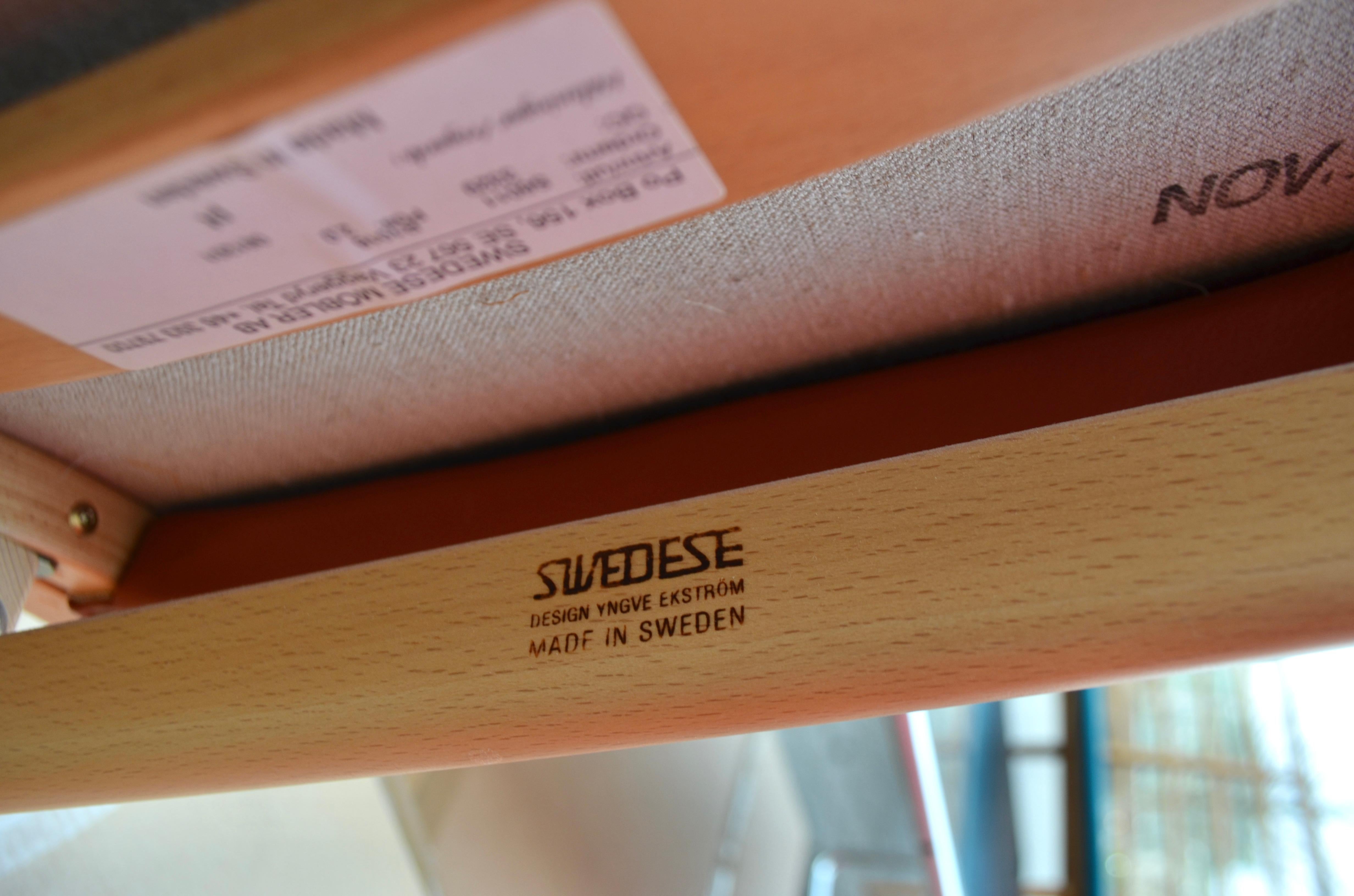 Yngve Ekström Modell Melano Swedese Buey Rojo Silla Highback Lounge Haya en venta 8
