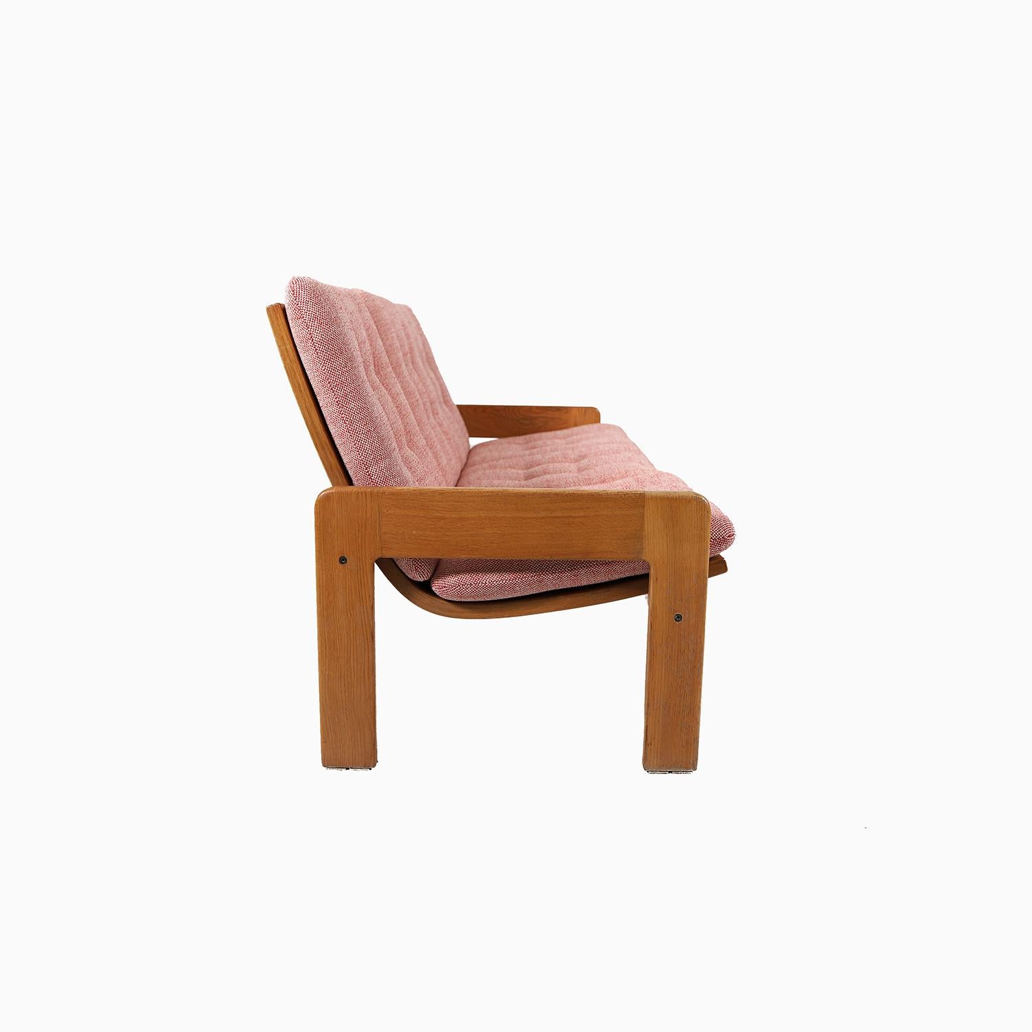 Scandinavian Yngve Ekstrom Oak Three Seat Sofa For Sale