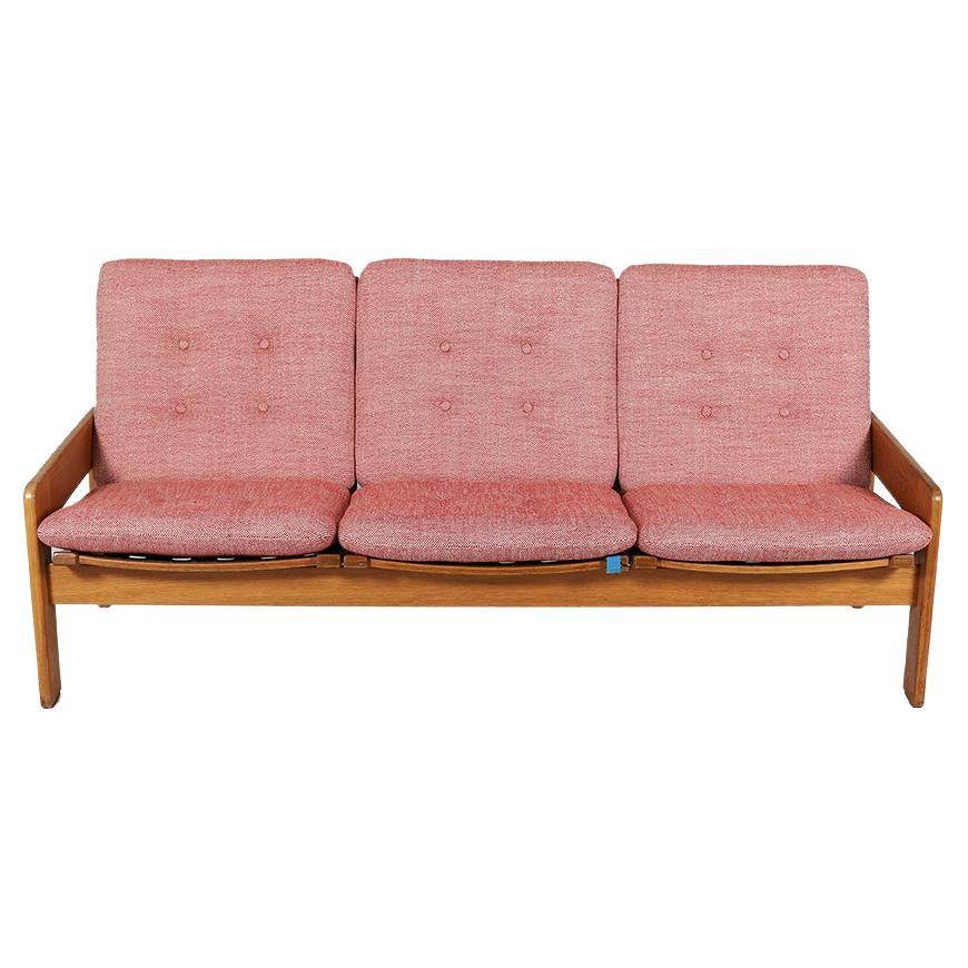 Yngve Ekstrom Oak Three Seat Sofa For Sale