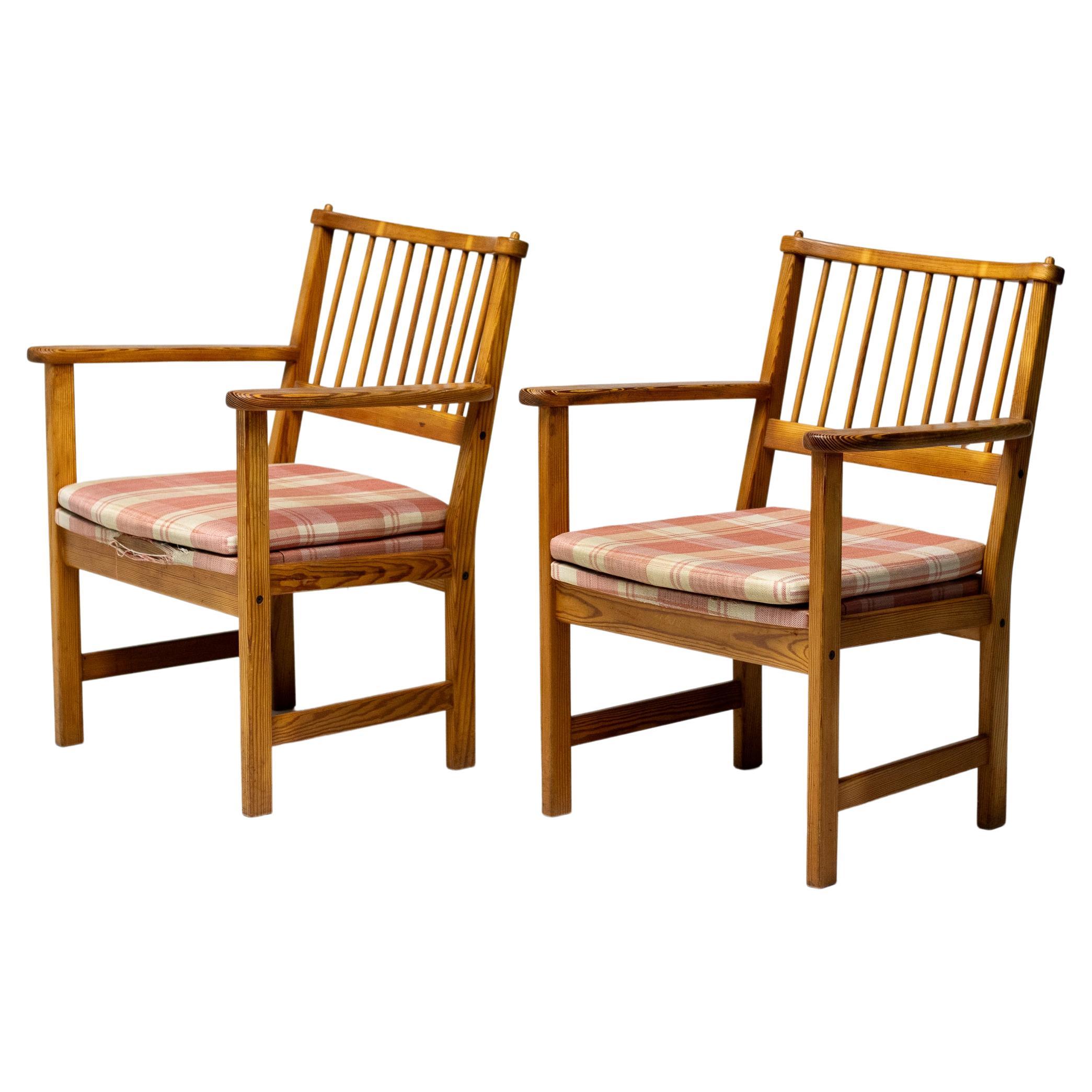 Yngve Ekström Oregon Pine Easy Chairs for Swedese, Sweden, 1950s For Sale