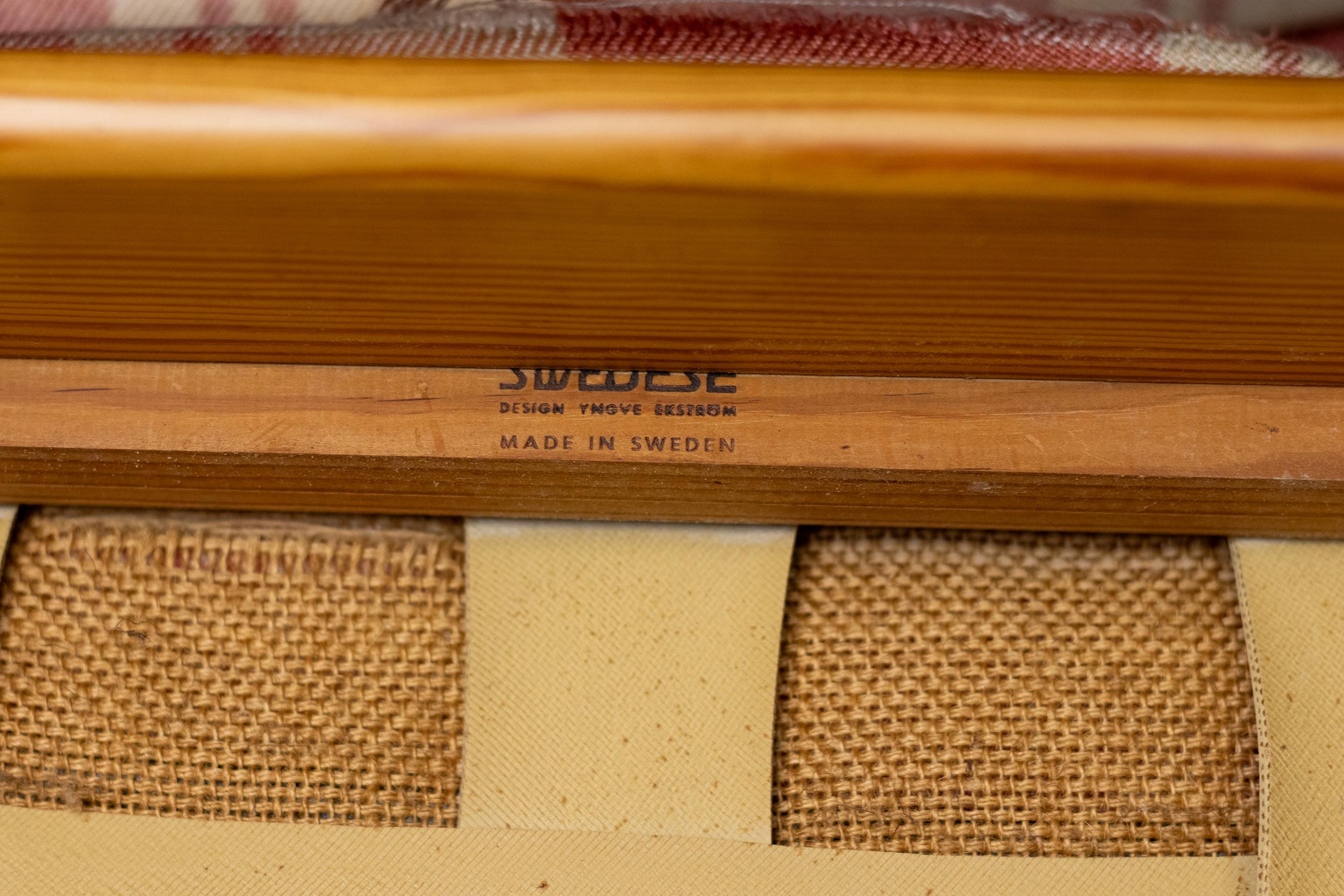 Chaise à accoudoir à haut dossier en pin de l'Oregon pour Swedese, Suède, années 1950 en vente 4