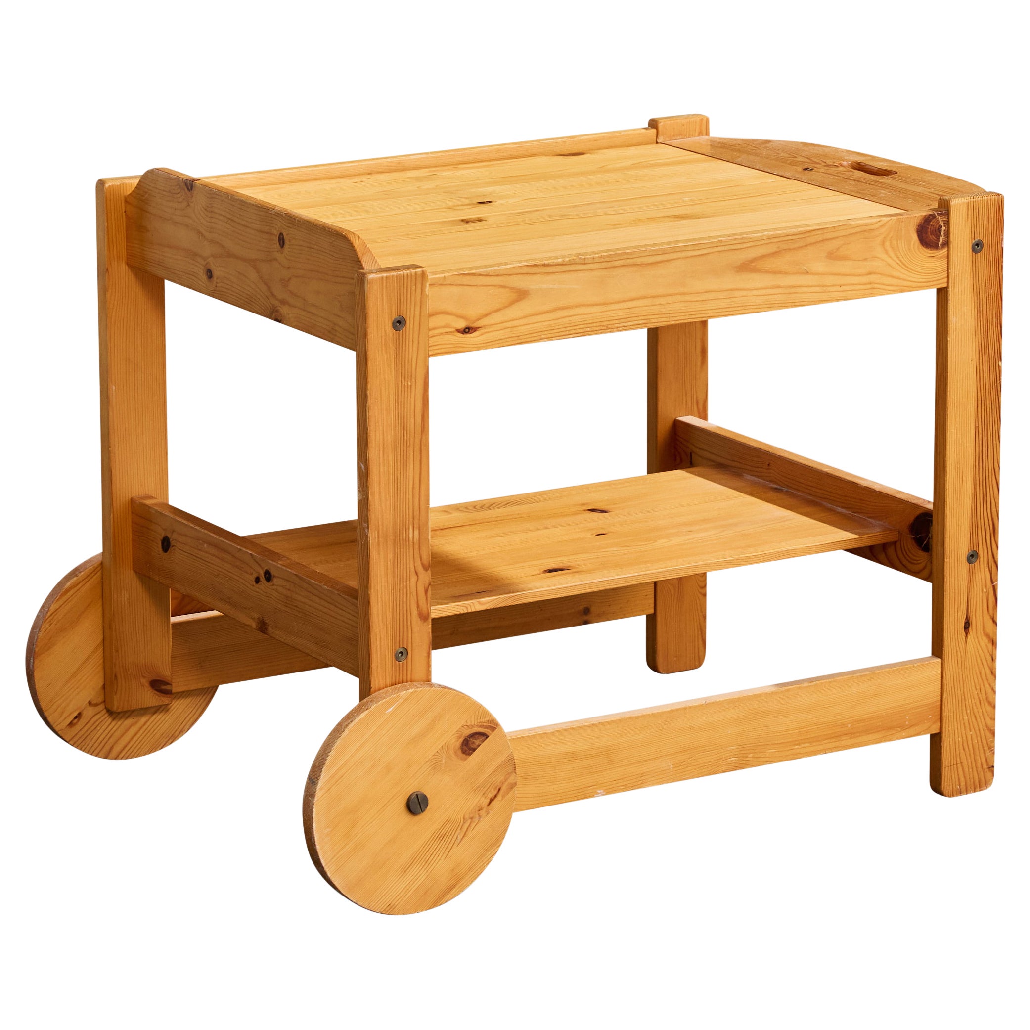 Yngve Ekström, Serving Cart, Pine, Sweden, 1970s