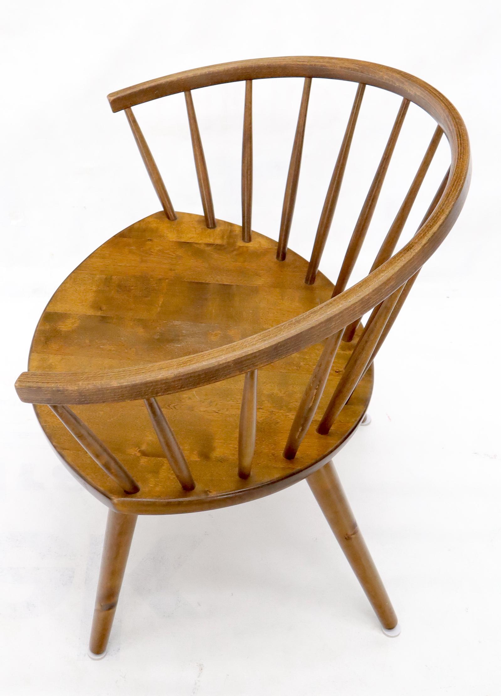 20th Century Yngve Ekström Spindle Back Solid Birch Wide Fan Back Arka Lounge Chair