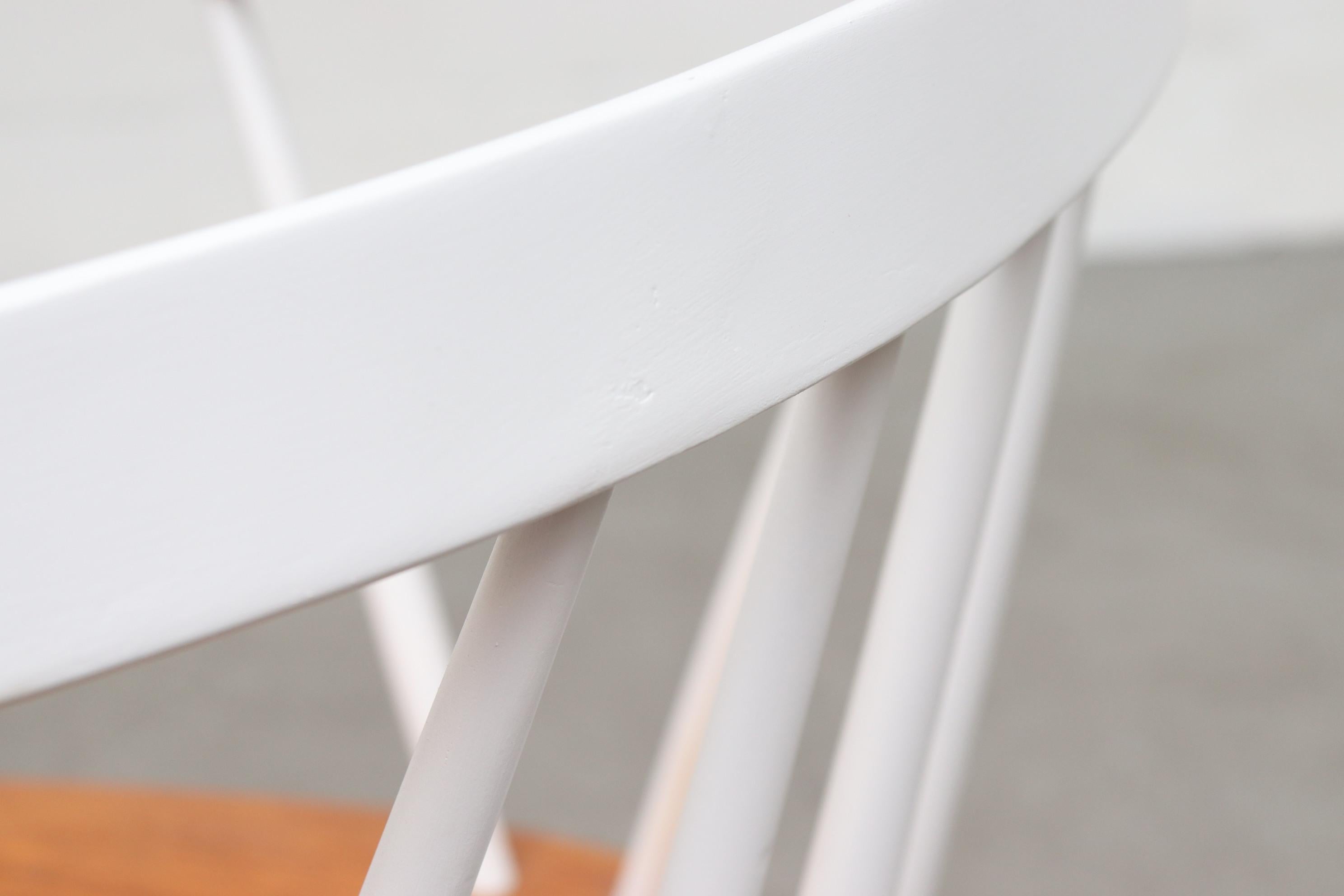 Yngve Ekstrom Style White Spindle Back Chair 5