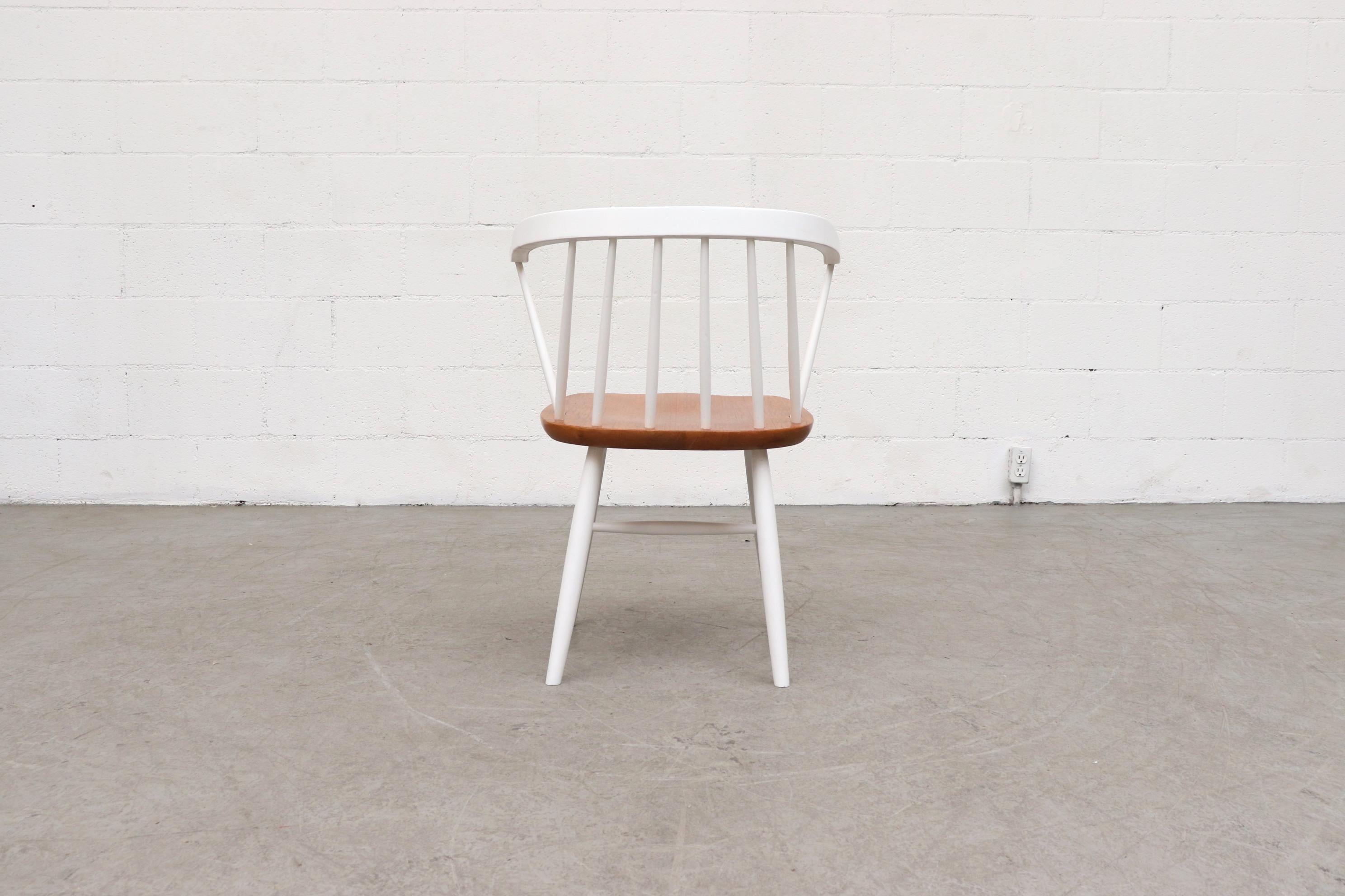 Dutch Yngve Ekstrom Style White Spindle Back Chair