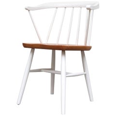 Yngve Ekstrom Style White Spindle Back Chair