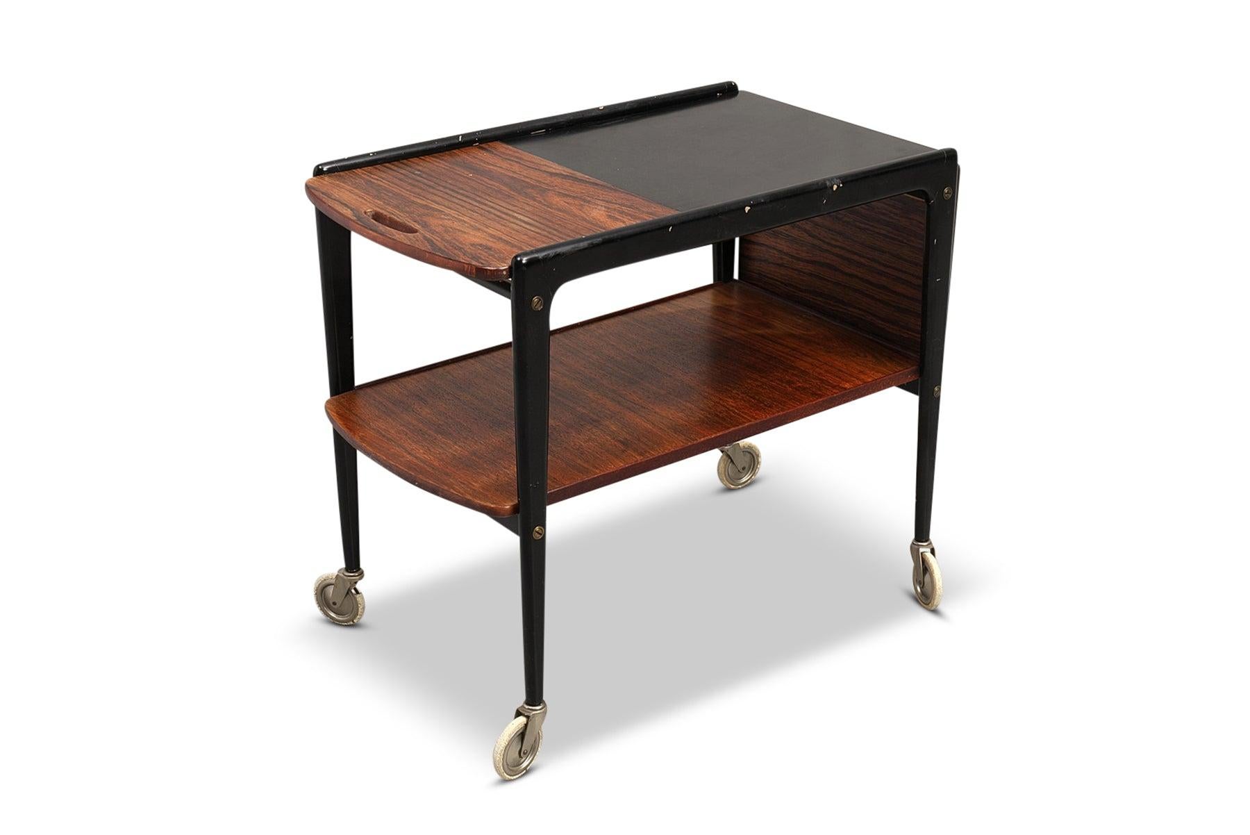 Yngve Ekström Tea / Bar Cart in Rosewood In Excellent Condition In Berkeley, CA