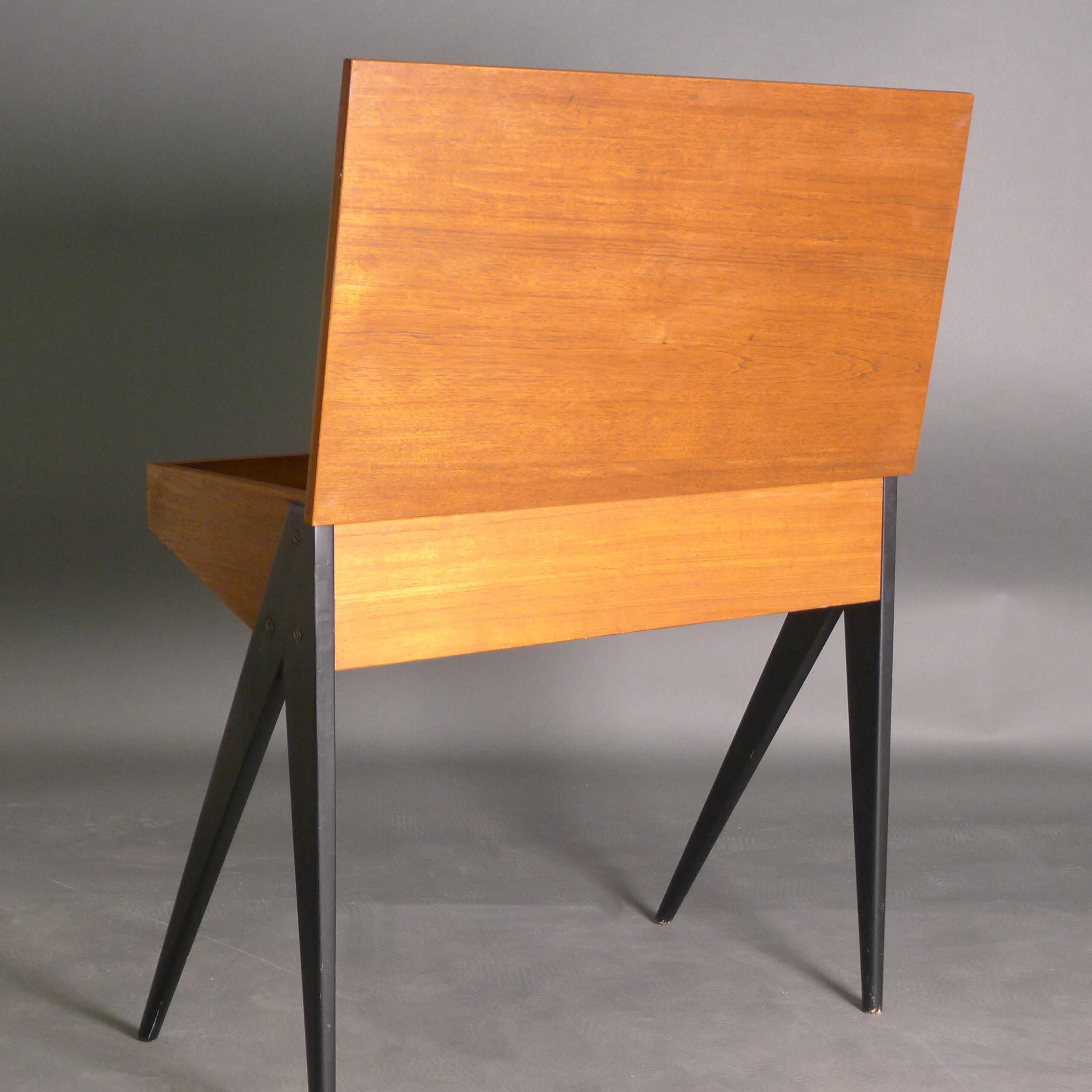 Yngve Ekström, Teak Desk or Vanity Unit, 1950s, Mobelfabrikken Toften, Denmark 2