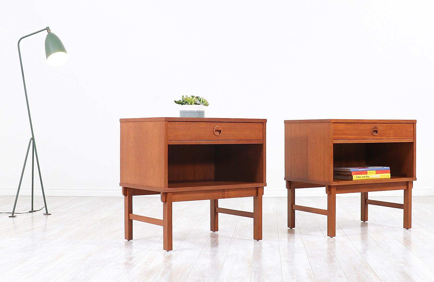 Scandinavian Modern Yngve Ekström Teak Nightstands for DUX