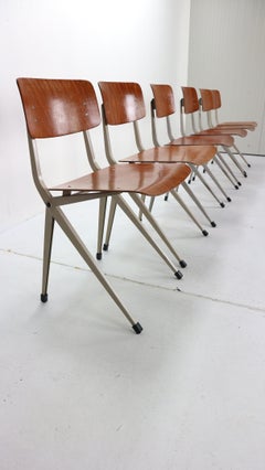Ynske Kooistra for Marko S201 Set of 6 Industrial Chairs, 1950s Holland