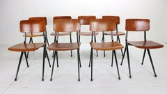 Ynske Kooistra for Marko S201 Set of 8 Industrial Chairs, 1950s, Holland