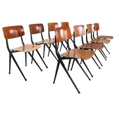 Ynske Kooistra for Marko S201 Set of 8 Industrial Chairs, 1950s, Holland