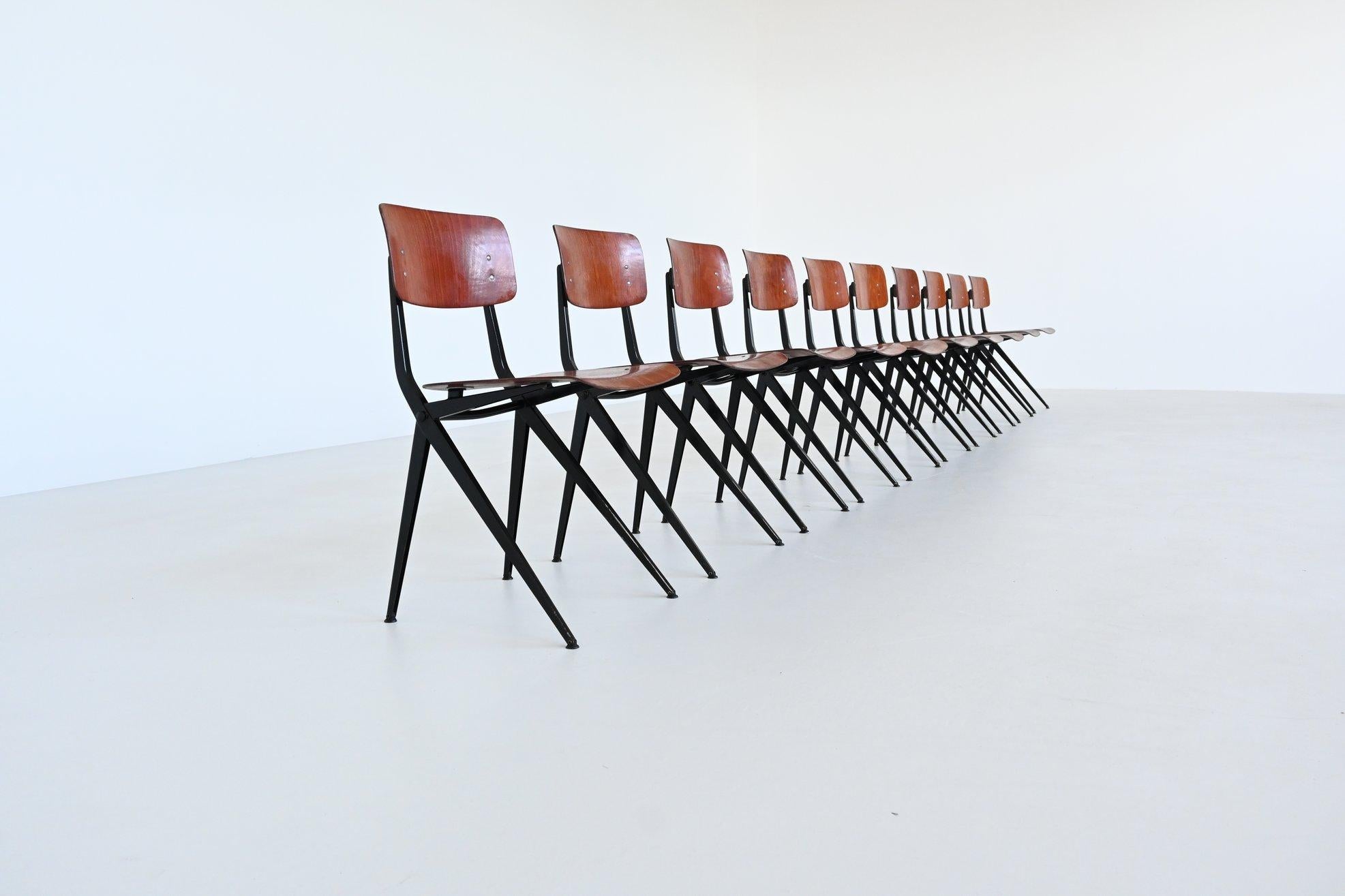 Dutch Ynske Kooistra industrial Compass dining chairs Marko The Netherlands 1960