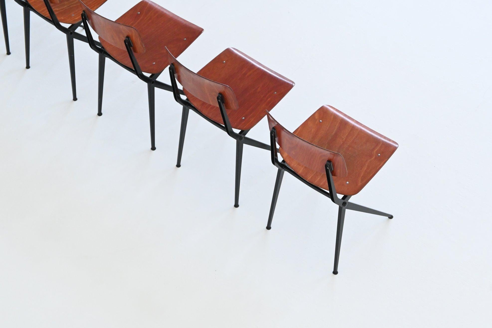 Metal Ynske Kooistra industrial Compass dining chairs Marko The Netherlands 1960