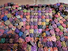 Yo-Yo Quilt Jacket Coat Handmade from Silk