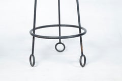 Yo-Yo Stool by Jean Royère, Velvet and Iron, Art Deco, Circa 1955