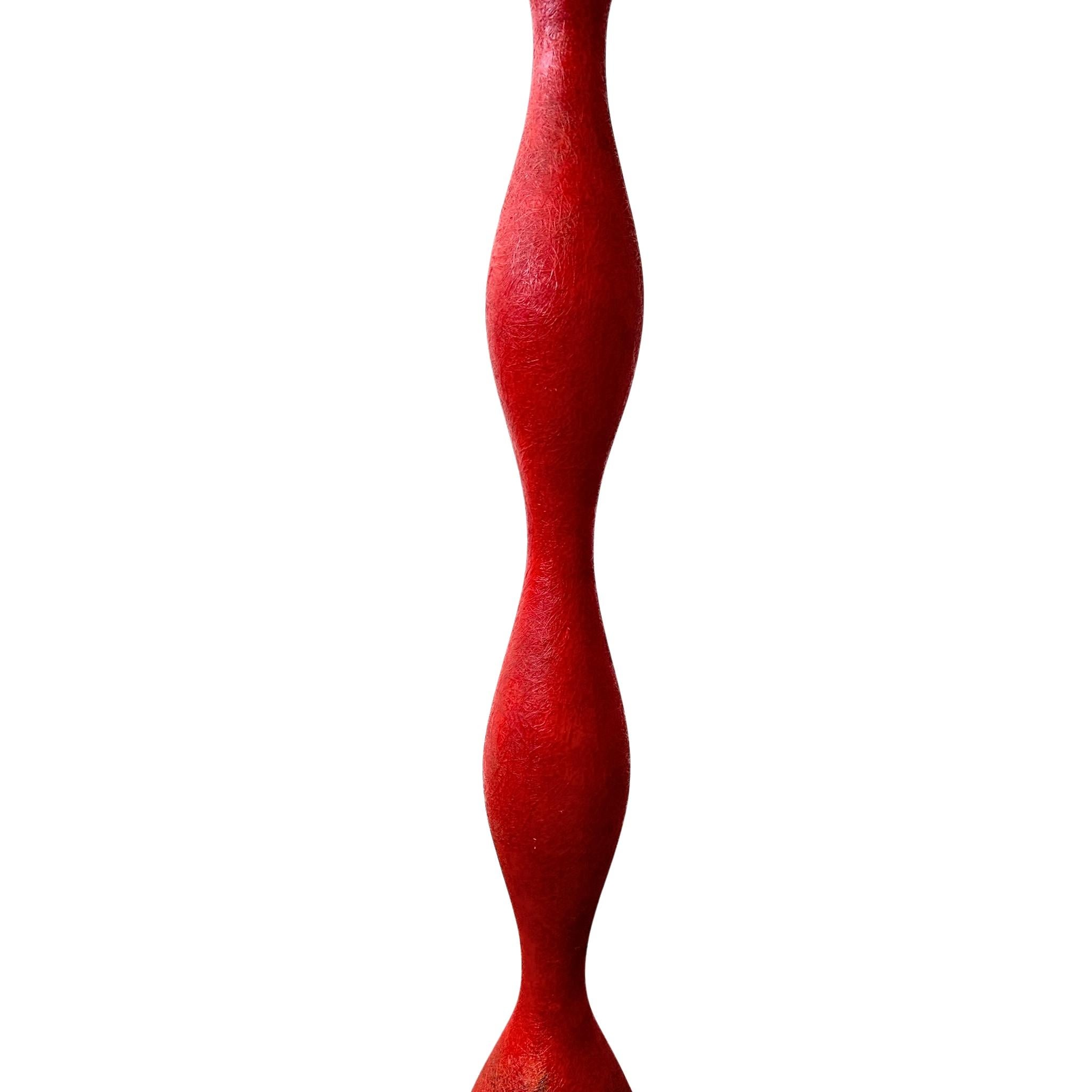 Post-Modern ‘Yoga’ Floor Lamp in Red Resin by Guglielmo Berchicci for Kundalini, Italy, 1990 For Sale