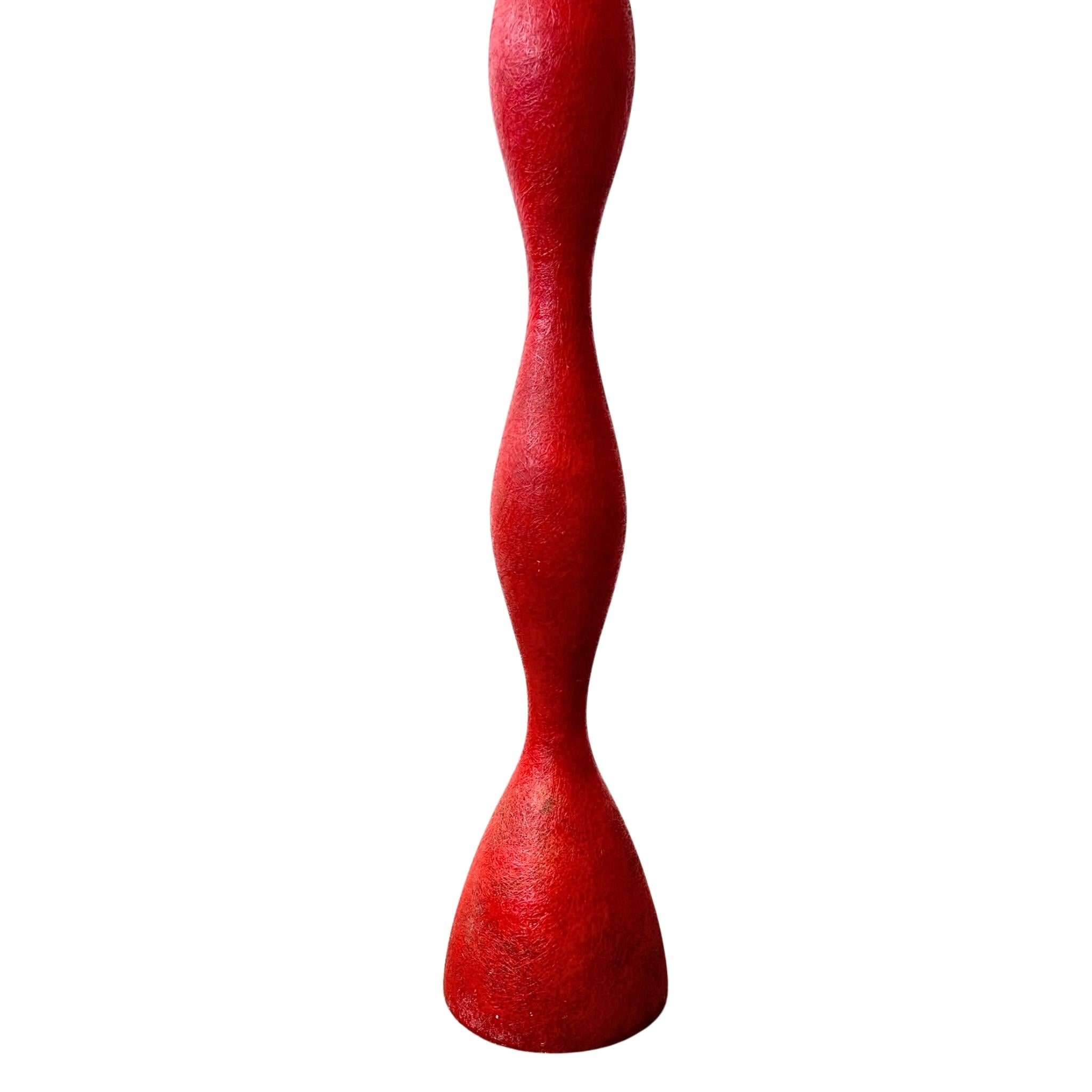 Italian ‘Yoga’ Floor Lamp in Red Resin by Guglielmo Berchicci for Kundalini, Italy, 1990 For Sale