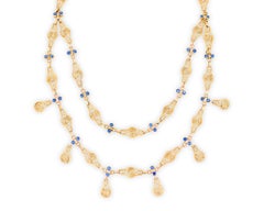 Yogo Sapphire And Gold Necklace By Louis Comfort Tiffany
