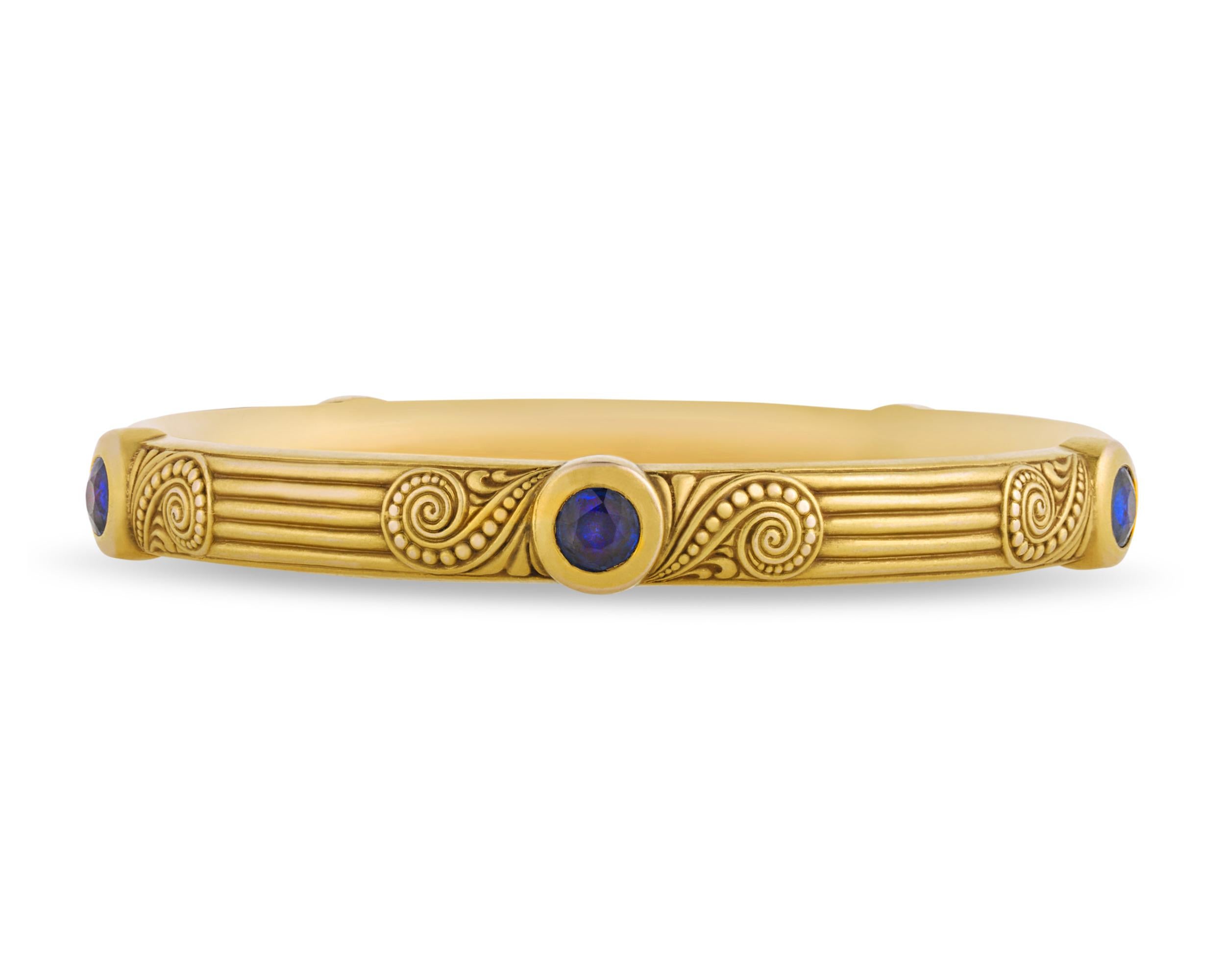 Art Nouveau Yogo Sapphire Bracelet by Riker Brothers