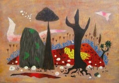 Colourful landscape oil painting by 20th century artist Yohanan Simon