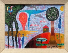 Couple in the Kibbutz - Figures Landscape Israeli Kibbutz