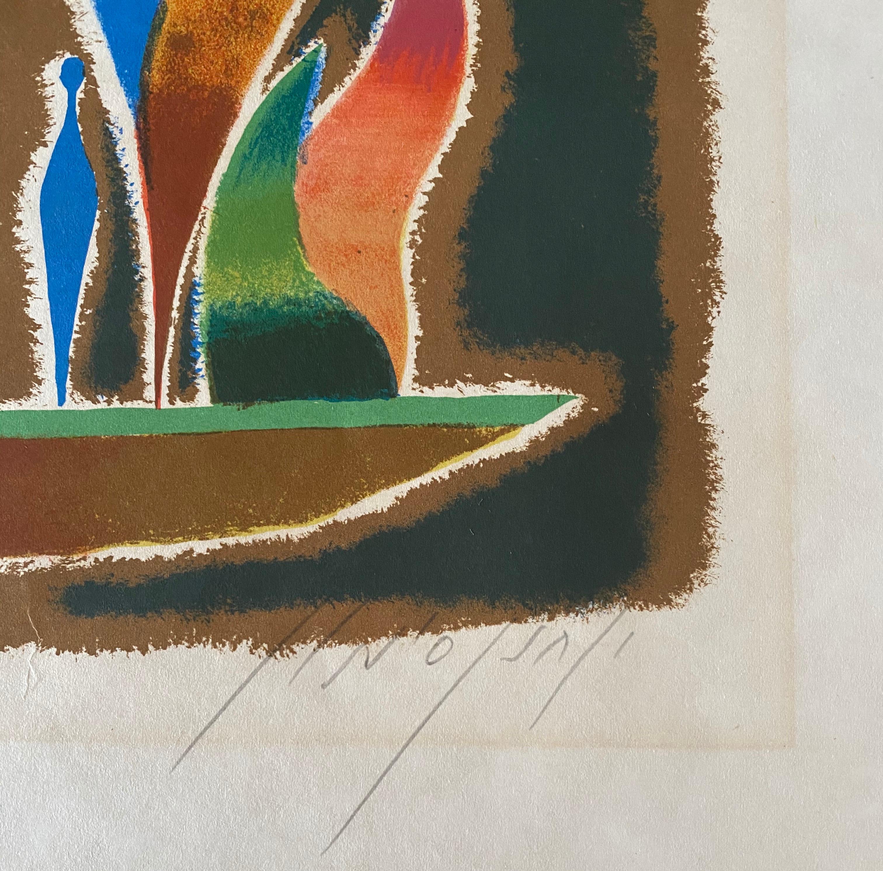 Litografia astratta dell'artista tedesco israeliano in vendita 2