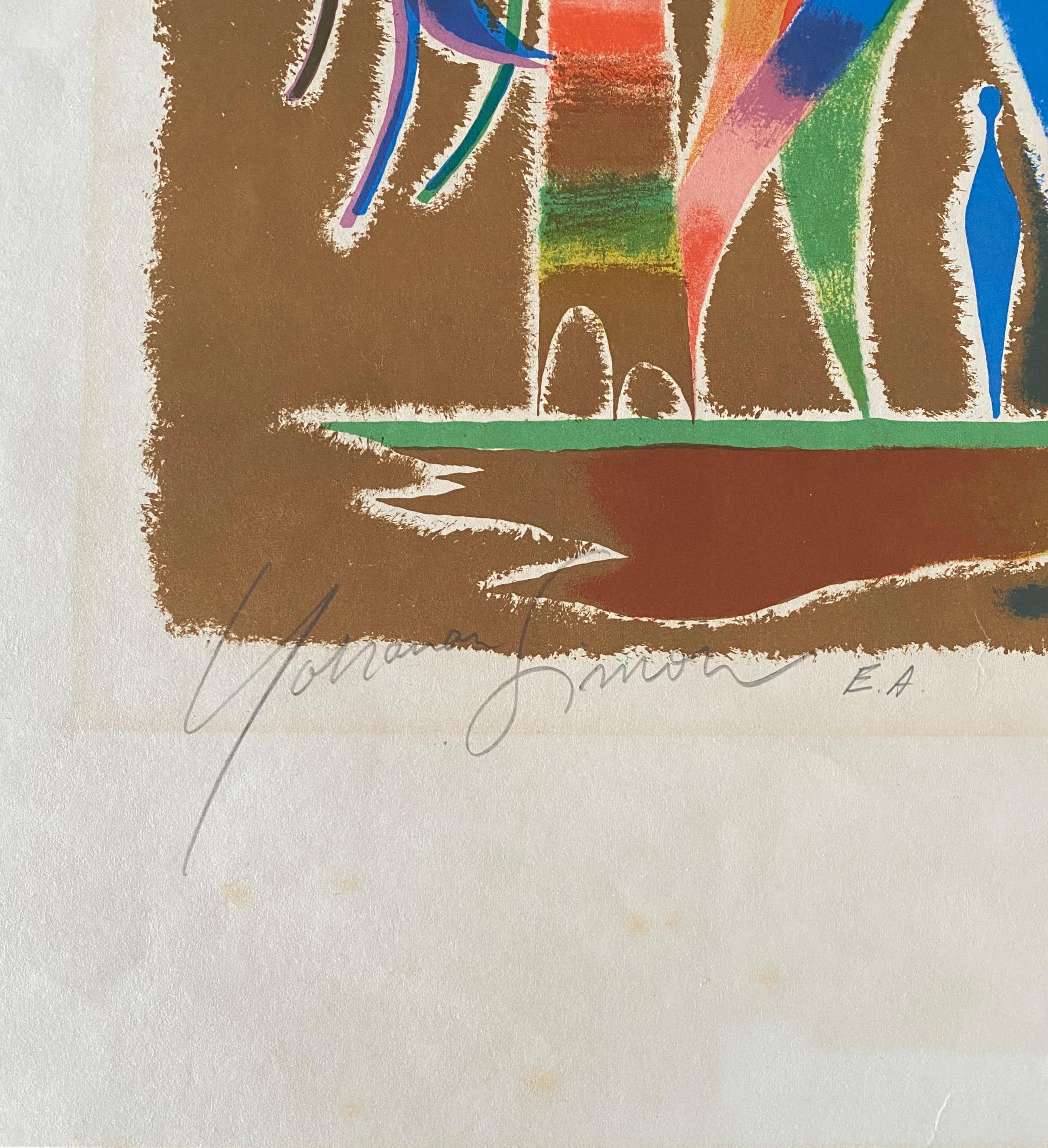 Litografia astratta dell'artista tedesco israeliano in vendita 3