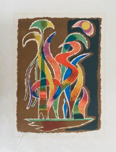 Vintage German Israeli Artist Abstract Lithograph 