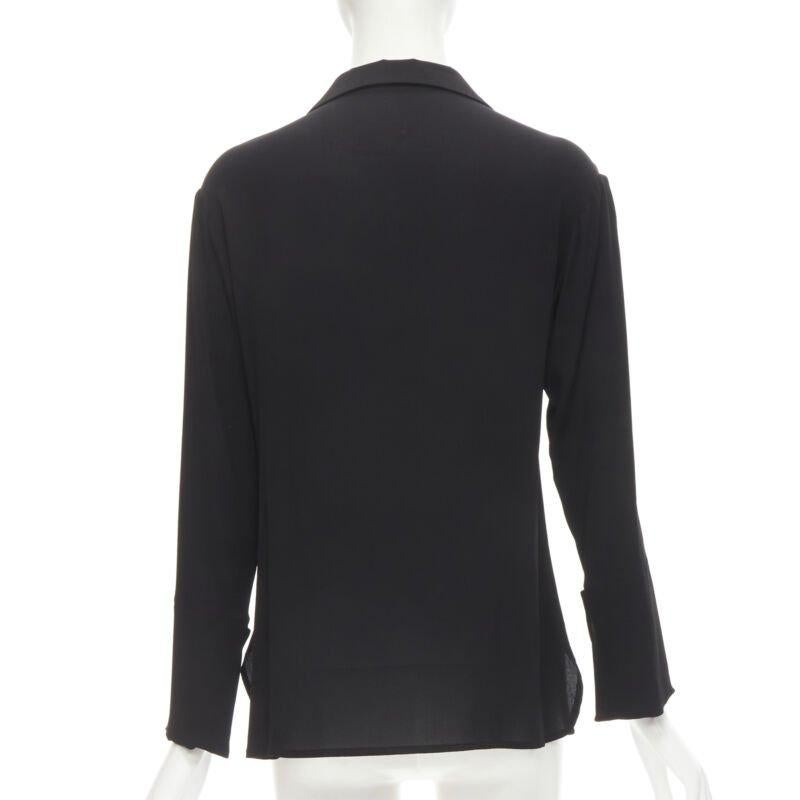 De las mujeres YOHJI YAMAMOTO Camisa de crepé 100% seda con cuello abierto y botones ocultos en venta