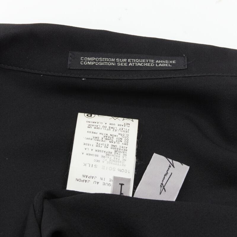 YOHJI YAMAMOTO Camisa de crepé 100% seda con cuello abierto y botones ocultos en venta 3
