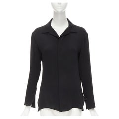 YOHJI YAMAMOTO 100% silk crepe spread collar concealed button shirt