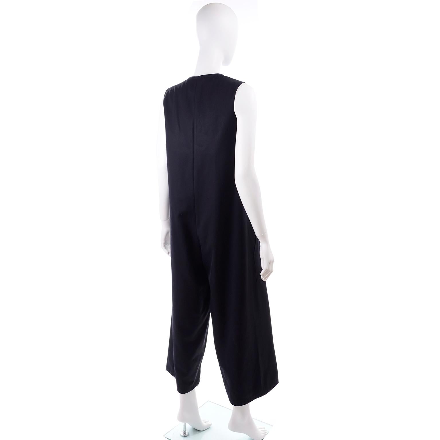 Yohji Yamamoto 1990s Vintage Midnight Blue Oversized Gabardine Wool ...