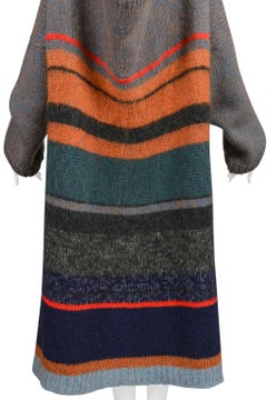 Yohji Yamamoto 1998 Multi Color Stripe Oversize Maxi Sweater