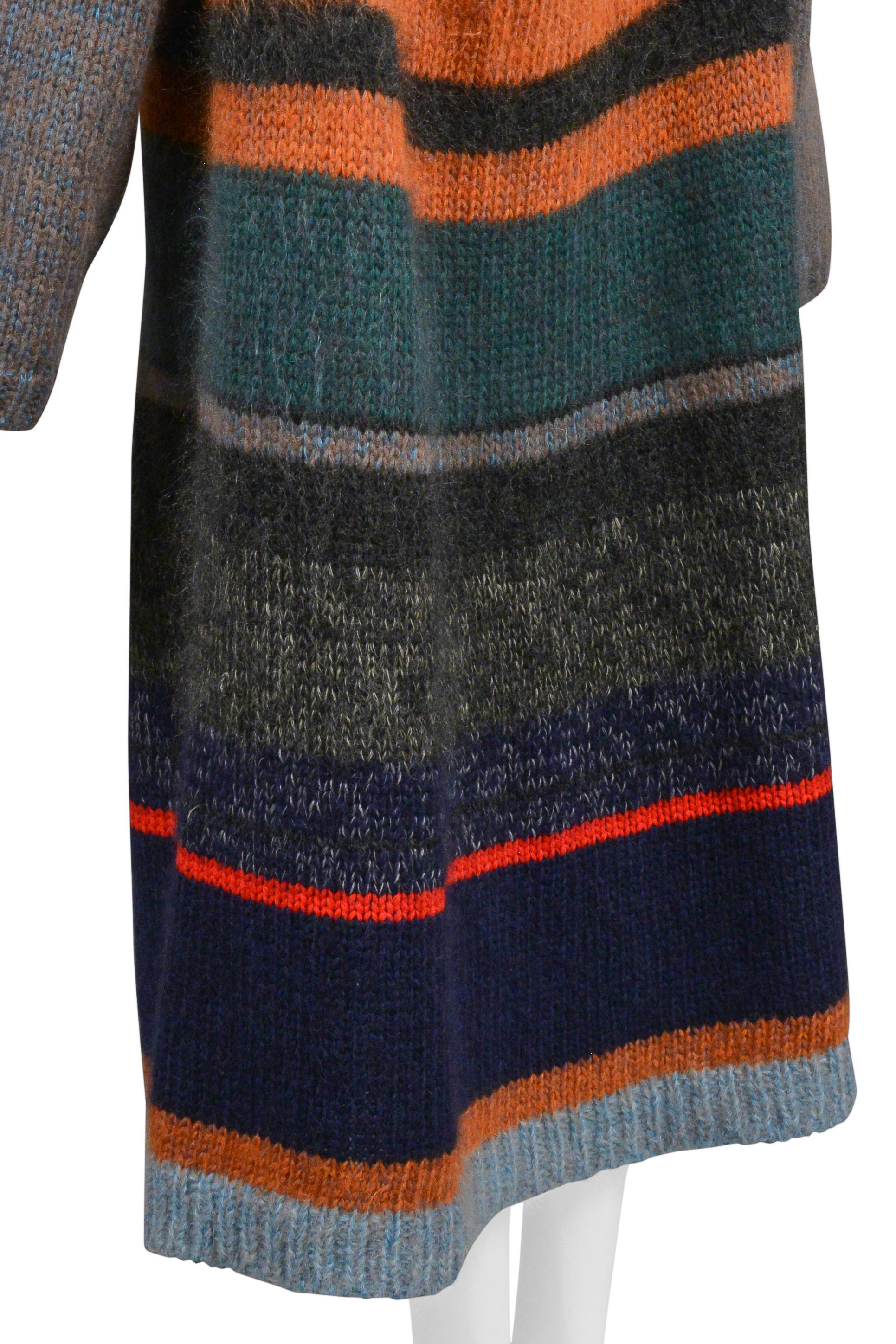 Women's Yohji Yamamoto 1998 Multi Color Stripe Oversize Maxi Sweater For Sale