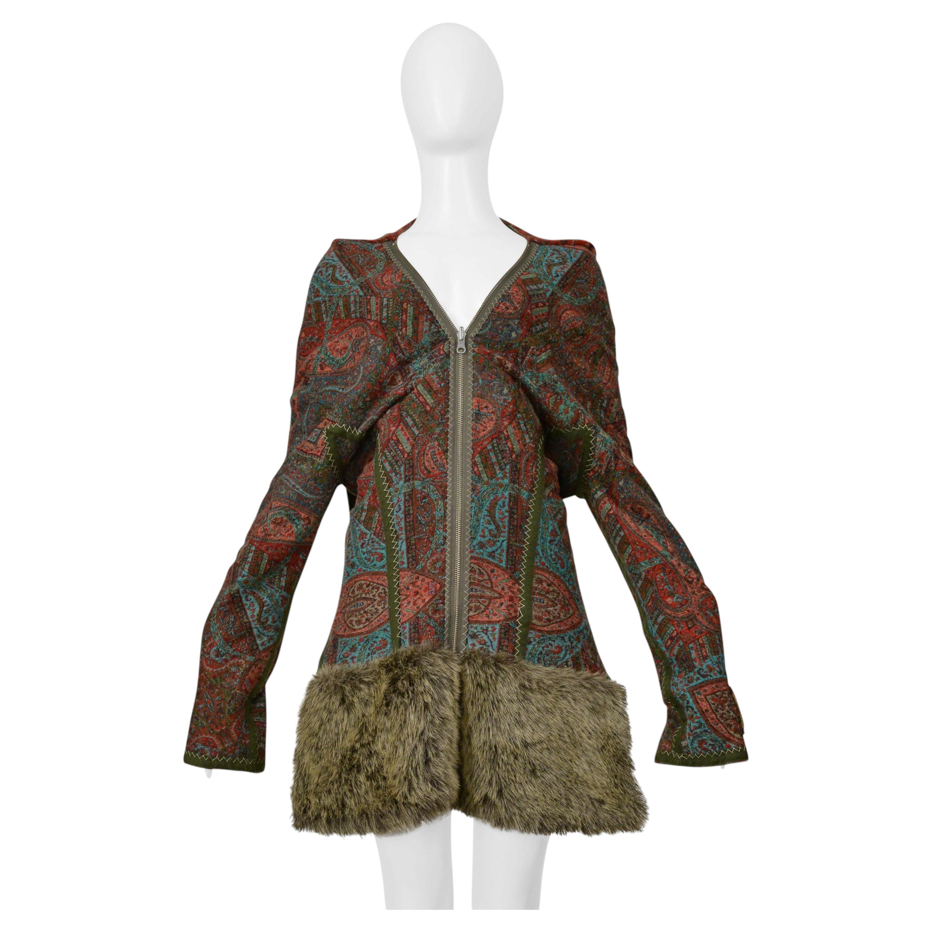 Yohji Yamamoto 2000–01 Multicolor Kilim-Style Woven Jacket With Hood