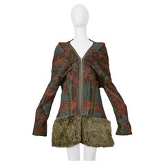 Yohji Yamamoto 2000-01 Giacca in tessuto kilim multicolore con cappuccio