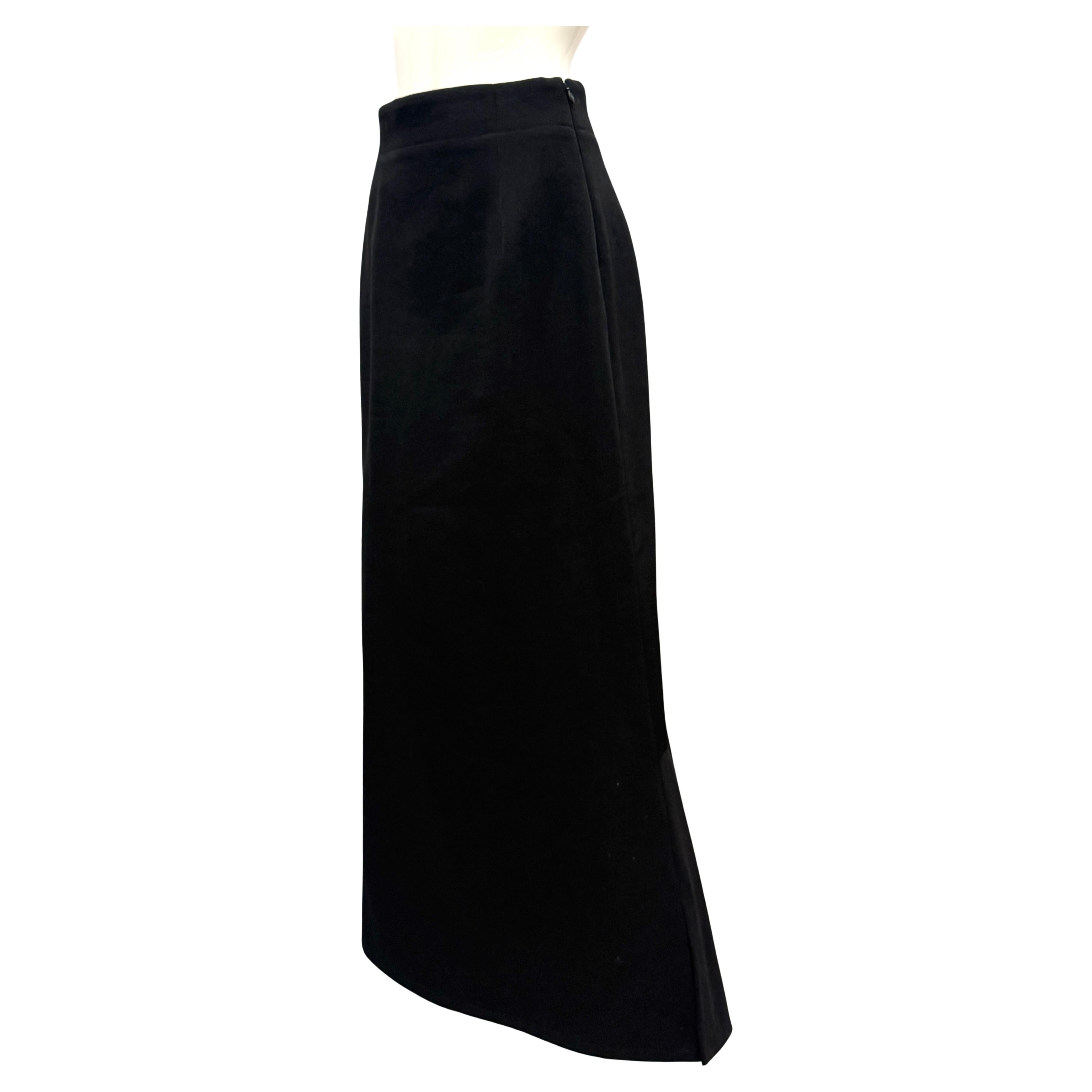 Yohji Yamamoto 2000’s black dramatic asymmetrical skirt Carolyn Bessette