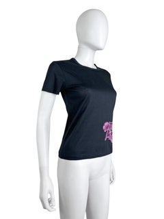Yohji Yamamoto 2000's Pink Chrysanthemum Black Tee