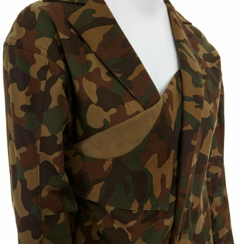YOHJI YAMAMOTO 2006 Vintage Runway green camouflage ruffle wings jacket JP1 S 2