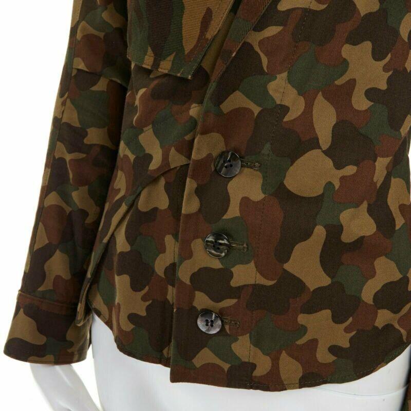 YOHJI YAMAMOTO 2006 Vintage Runway green camouflage ruffle wings jacket JP1 S 4