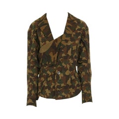YOHJI YAMAMOTO 2006 Vintage Runway green camouflage ruffle wings jacket JP1 S