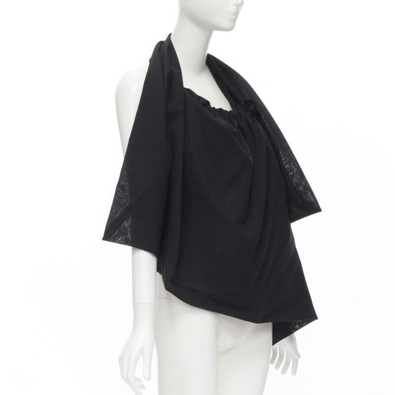 Black YOHJI YAMAMOTO 2012 Runway metal ring halter top transformable bag Very Rare For Sale