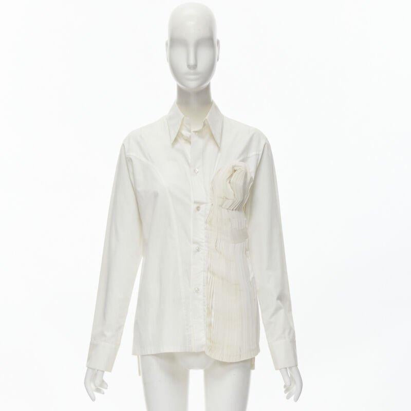 Yohji Yamamoto 2015 Camicia con pieghe a coltello ispirata a Madame Gres, bianca, JP3 L. in vendita 7